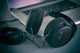 Hi-Fi headphones on a laptop in the studio Wall Decal
