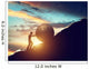 Sisyphus metaphor. Man rolling huge concrete ball up hill. Wall Decal