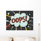 Diverse Hands Holding Cloud Bubble OOPS Concept Wall Decal
