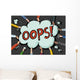 Diverse Hands Holding Cloud Bubble OOPS Concept Wall Decal