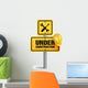 Under Construction Sign in White Background. 3D Mesh Wall Decal