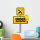 Under Construction Sign in White Background. 3D Mesh Wall Decal