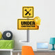Under Construction Sign in White Background. 3D Mesh Wall Decal