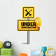 Under Construction Sign in White Background. 3D Mesh Wall Decal