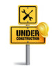 Under Construction Sign in White Background. 3D Mesh Wall Decal