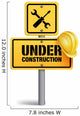 Under Construction Sign in White Background. 3D Mesh Wall Decal