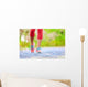 Jogging woman with athletic legs and running shoes Wall Decal