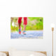 Jogging woman with athletic legs and running shoes Wall Decal