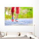 Jogging woman with athletic legs and running shoes Wall Decal