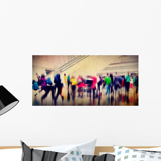 People Consumer Shopping Commuter Consumerism Crowded Concept Wall Decal