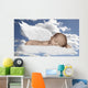 baby infant in clouds with wings Wall Decal