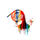 French horn colorful design Wall Decal