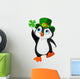Penguin celebrates Saint Patrick Day Wall Decal