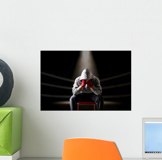 Defeated boxer seating on the ring Wall Decal