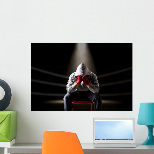 Defeated boxer seating on the ring Wall Decal