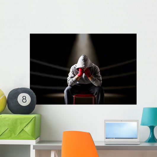 Defeated boxer seating on the ring Wall Decal