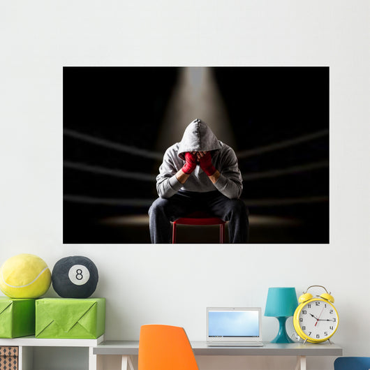 Defeated boxer seating on the ring Wall Decal