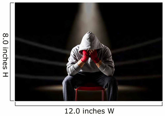 Defeated boxer seating on the ring Wall Decal