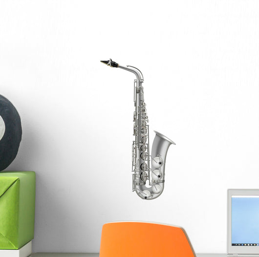 photorealistic saxophone isolated on a white background Wall Decal