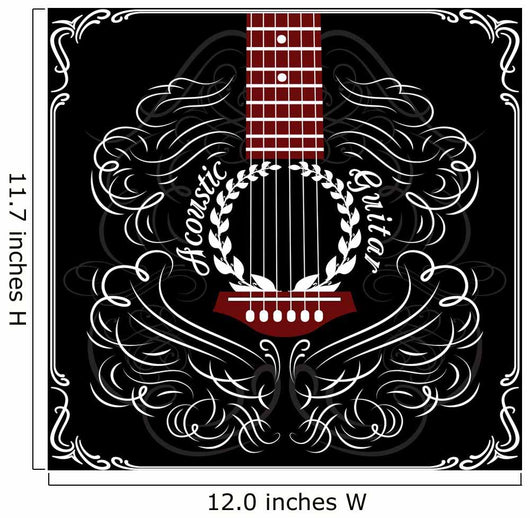 background with black acoustic guitar Wall Decal
