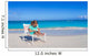 Little girl with laptop on beach during summer vacation Wall Decal
