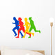 Group of runners silhouettes vector illustration Wall Decal