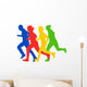 Group of runners silhouettes vector illustration Wall Decal