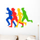 Group of runners silhouettes vector illustration Wall Decal