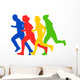 Group of runners silhouettes vector illustration Wall Decal