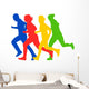 Group of runners silhouettes vector illustration Wall Decal