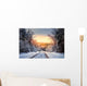 Winter road in forest Wall Decal