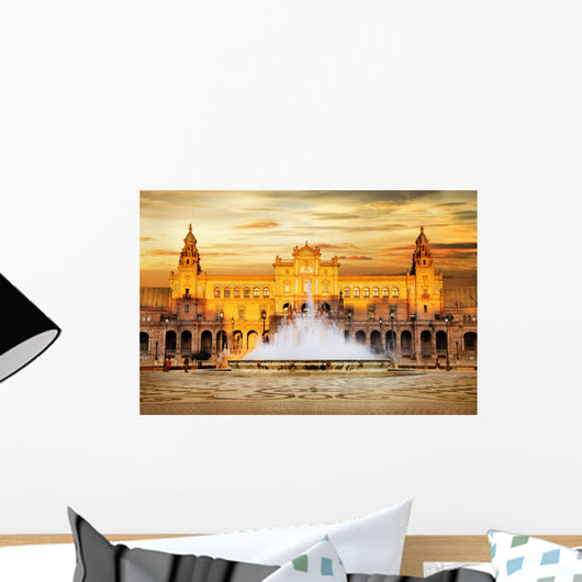 beautiful Plaza de Espana on sunset, Seville, Spain Wall Decal