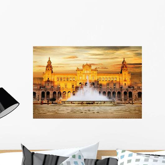 beautiful Plaza de Espana on sunset, Seville, Spain Wall Decal