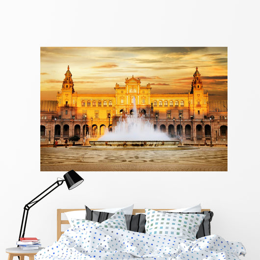 beautiful Plaza de Espana on sunset, Seville, Spain Wall Decal
