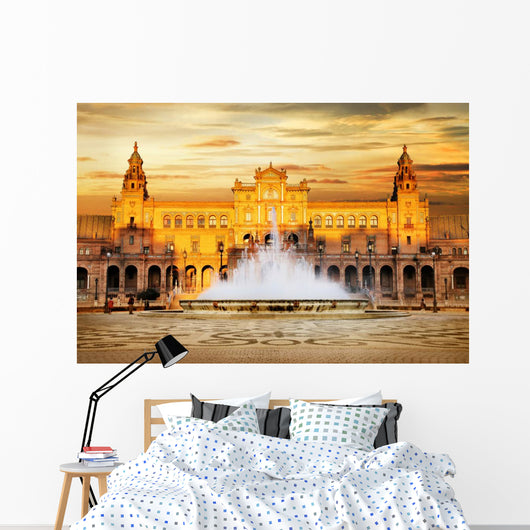 beautiful Plaza de Espana on sunset, Seville, Spain Wall Decal