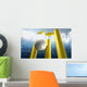 Cricket Wickets And Ball In A Stadium Wall Decal