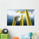 Cricket Wickets And Ball In A Stadium Wall Decal
