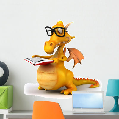 Fun Dragon Wall Decal shown on a wall