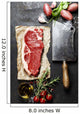 vintage cleaver and raw beef steak Wall Decal