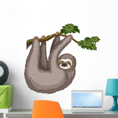 Sloth Wall Decal shown on a wall