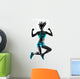 woman fitness jumping  exercises silhouette Wall Decal