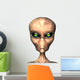 silver alien Wall Decal