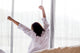 Young asian woman stretching in the morning Wall Decal