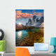 Colorful summer sunrise on the lake Rienza Wall Decal