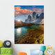 Colorful summer sunrise on the lake Rienza Wall Decal