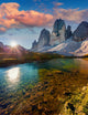 Colorful summer sunrise on the lake Rienza Wall Decal
