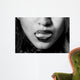 Sexy woman smoking closeup black and white Wall Decal