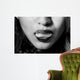 Sexy woman smoking closeup black and white Wall Decal