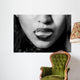 Sexy woman smoking closeup black and white Wall Decal