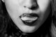 Sexy woman smoking closeup black and white Wall Decal